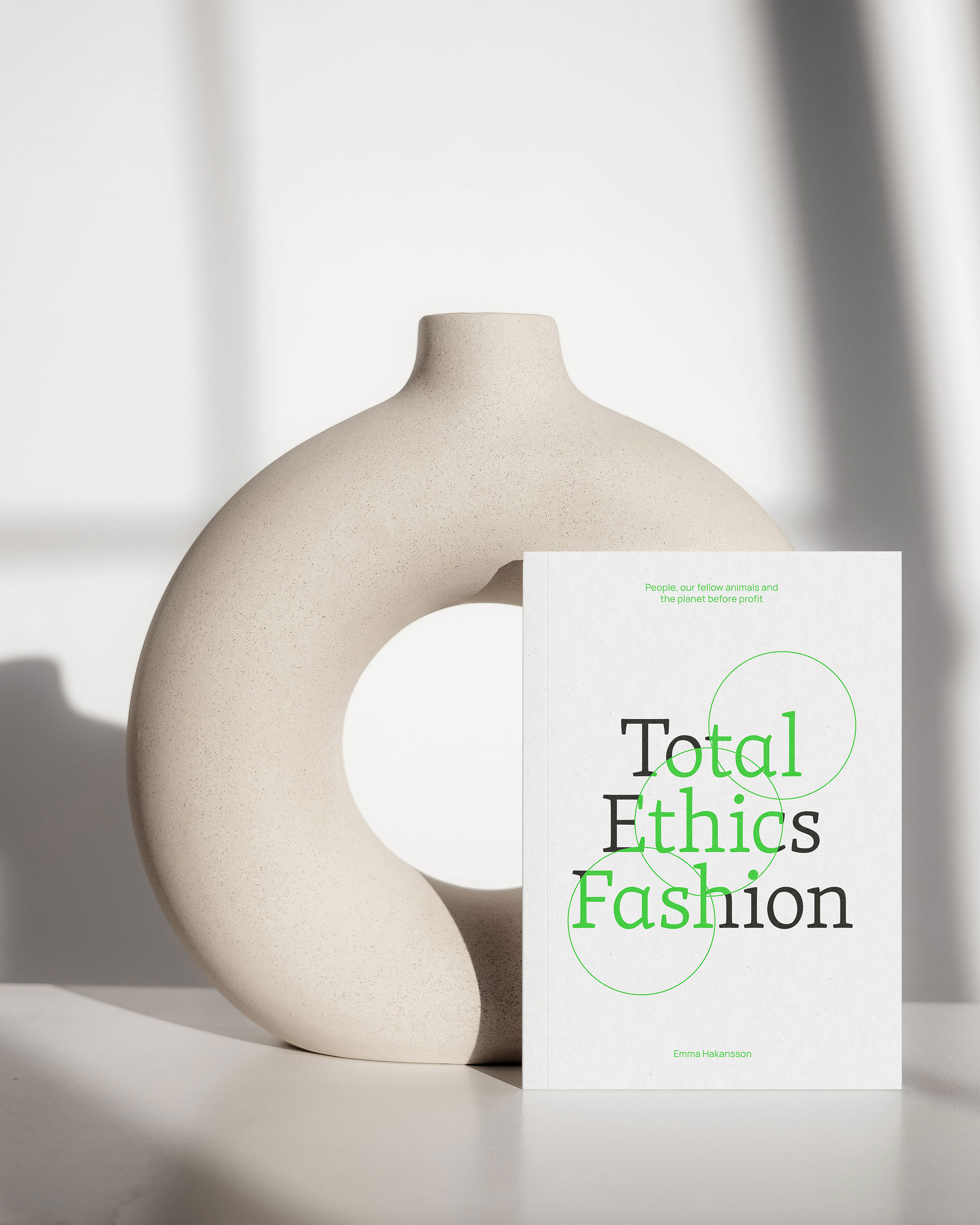 Design and print production of "Total Ethics Fashion" book by creative impact studio Very Good Looking for author Emma Hakansson, founder of NGO Collective Fashion Justice